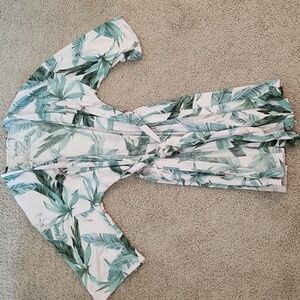 Apt 9 Tropical Leaves Knee Length Casual Lightweight Robe